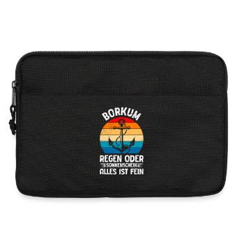 BORKUM REGEN ODER SONNENSCHEIN ALLES IST FEIN - Laptoptasche 13" - Schwarz - Vorne