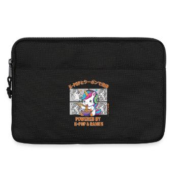 Angetrieben von K-Pop und Ramen Niedliches Kpop-Anime-Einhorn - Laptoptasche 13" - Schwarz - Vorne