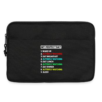 Butterfly Watching My Perfect Day Funny Hobby - Laptop bag 13" - black - Front