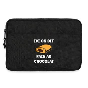 Illustrated pain au chocolat - Laptop bag 13" - black - Front