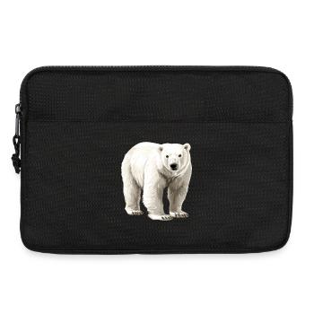 Weißer Polarbär Illustration - Laptoptasche 13" - Schwarz - Vorne