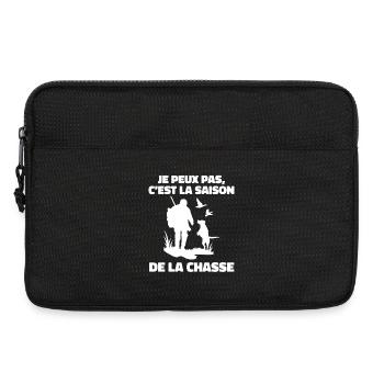 Je peux pas c’est la saison de la chasse humour  - Sacoche pour ordinateur portable 13 pouces - noir - Devant