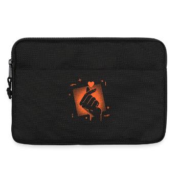 Kpop Musique coréenne Doigt Cœur Mignonne Pop coréenne - Sacoche pour ordinateur portable 13 pouces - noir - Devant