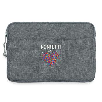 Karneval Konfetti Im Herzen Fastnacht Fasching  - Laptoptasche 13" - Grau meliert - Vorne