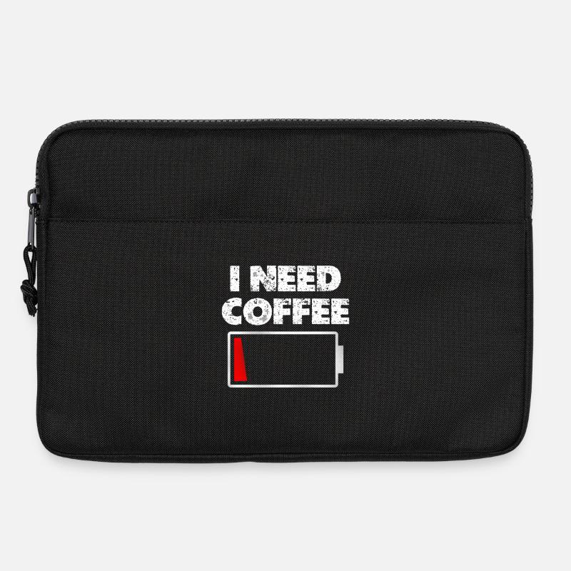 Ich brauche Kaffee Akku leer - Laptoptasche 13" - Schwarz