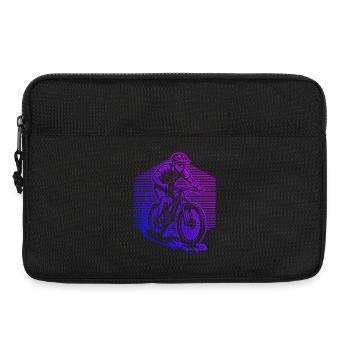 Funny mountain bike motif - Laptop bag 13" - black - Front