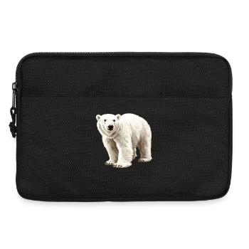 Polar Bear Illustration Pure White - Laptop bag 13" - black - Front