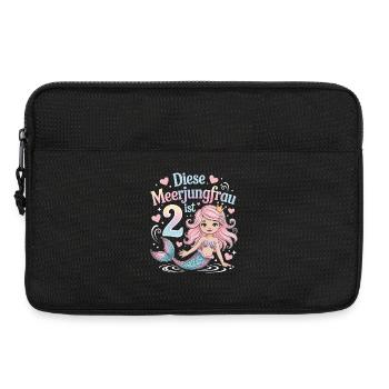 This Mermaid Is 2 Girls 2nd Birthday - Laptop bag 13" - black - Front
