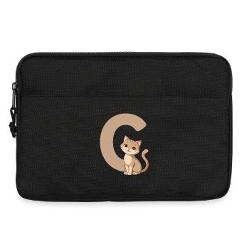 Kätzchen und C-Buchstabe - Laptoptasche 13" - Schwarz - Vorne