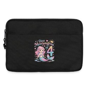 Diese Meerjungfrau Ist 4 Mädchen 4. Geburtstag - Laptoptasche 13" - Schwarz - Vorne