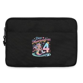 Diese Meerjungfrau Ist 4 Mädchen 4. Geburtstag - Laptoptasche 13" - Schwarz - Vorne