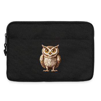 Cuddly forest owl with big eyes - Laptop bag 13" - black - Front