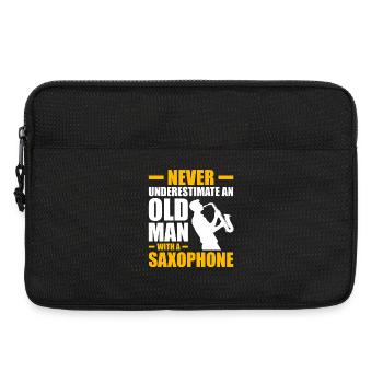 Un vieil homme avec un saxophon Saxophonspieler - Sacoche pour ordinateur portable 13 pouces - noir - Devant