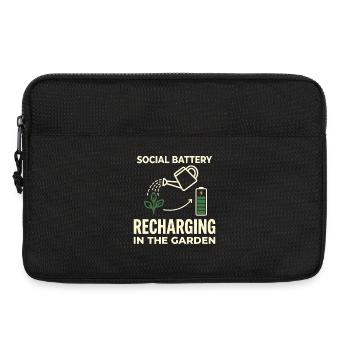 Social Battery Recharging Garden Humor - Laptop bag 13" - black - Front