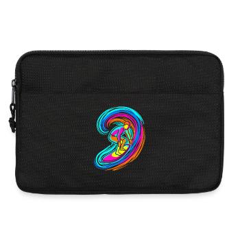 Surfer Welle - Laptoptasche 13" - Schwarz - Vorne