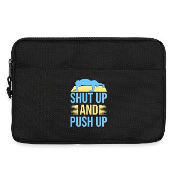 Fitness Fanatics Shut Up & Push Up Calisthenics - Laptoptasche 13" - Schwarz - Vorne