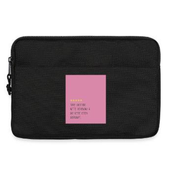 Gutes Essen Spruch Pink Design - Laptoptasche 13" - Schwarz - Vorne