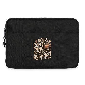Orthodontic No Coffee No Dental Care Coffee Lover - Laptop bag 13" - black - Front