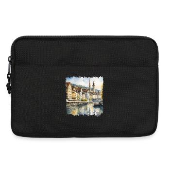 Aquarell von Zürich, Zürich Schweiz - Laptoptasche 13" - Schwarz - Vorne