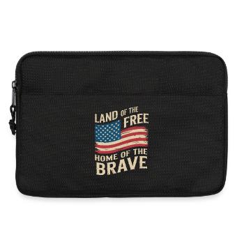 Land of the Free - USA Vintage Flag - Laptop bag 13" - black - Front
