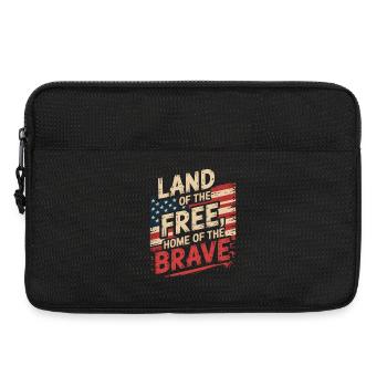 Terre de la Liberté - Drapeau vintage des États-Unis - Sacoche pour ordinateur portable 13 pouces - noir - Devant