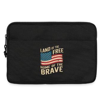Terre de la Liberté - Drapeau vintage des États-Unis - Sacoche pour ordinateur portable 13 pouces - noir - Devant
