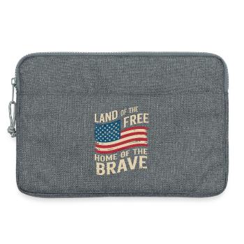 Land of the Free - USA Vintage Flag - Laptop bag 13" - heather grey - Front