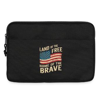 Terre de la Liberté - Drapeau vintage des États-Unis - Sacoche pour ordinateur portable 13 pouces - noir - Devant