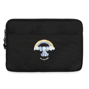 Watercolor Elephant Under the Rainbow for Kids - Laptop bag 13" - black - Front