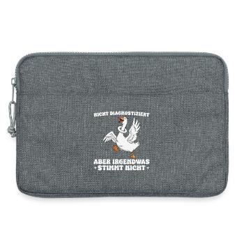 Funny goose saying Something's wrong - Laptop bag 13" - heather grey - Front