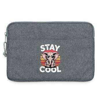 Stay Cool Elefant - Kinder Retro - Laptoptasche 13" - Grau meliert - Vorne