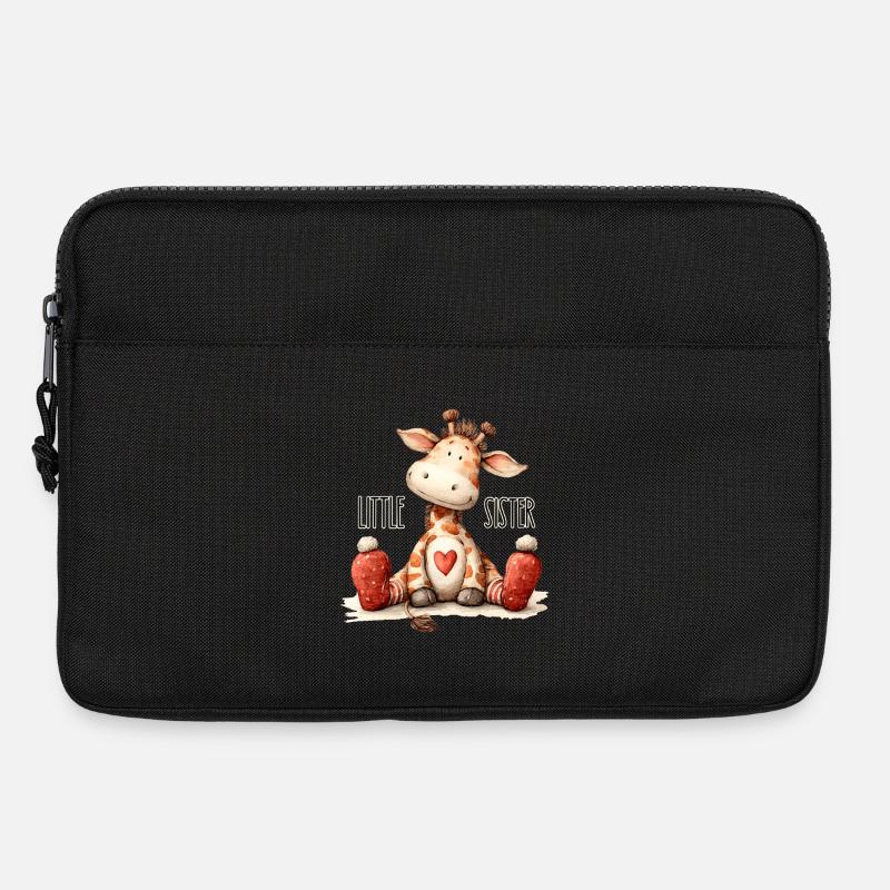 Kleine Schwester Giraffe - Laptoptasche 13" - Schwarz