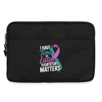 I Have Time to Listen – Mental Health Awareness  - Laptop bag 13" - black - Front