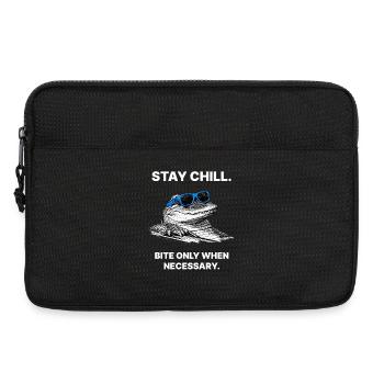 Stay Chill – Cooles Alligator Meme Design - Laptoptasche 13" - Schwarz - Vorne