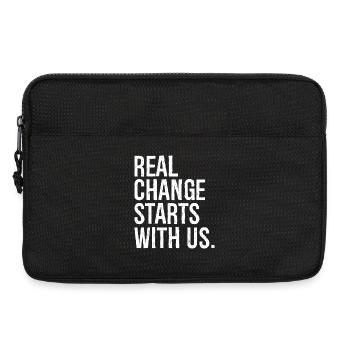 real change starts with us - Laptop bag 13" - black - Front