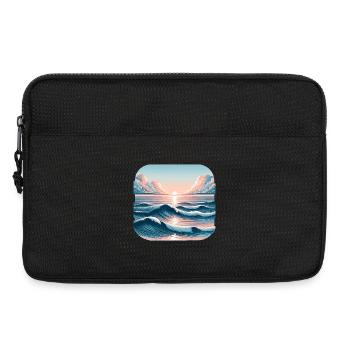 Sunset waves at the ocean - Laptop bag 13" - black - Front