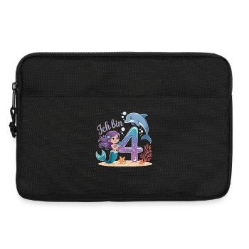 Ich Bin 4 Meerjungfrauen Mädchen 4. Geburtstag - Laptoptasche 13" - Schwarz - Vorne