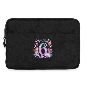 Je suis 6e anniversaire de la Fille des Sirènes - Sacoche pour ordinateur portable 13 pouces - noir - Devant