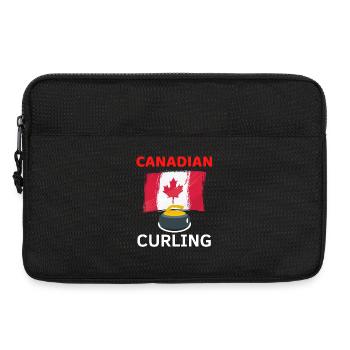 Curling and the Canadian Flag - Laptop bag 13" - black - Front