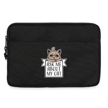 Demandez-moi pour mon chat Chat Amour des animaux Animaux - Sacoche pour ordinateur portable 13 pouces - noir - Devant