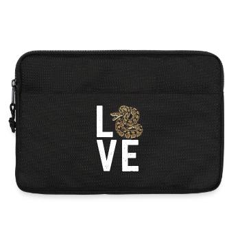 Königspython Schlangen LOVE Terrarium Python - Laptoptasche 13" - Schwarz - Vorne