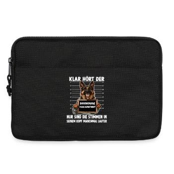 Hundehalter Geschenk Deutscher Schäferhund Gassi  - Laptoptasche 13" - Schwarz - Vorne