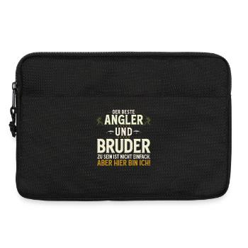 Angler & Brother : Pas facile. Me voilà en train de pêcher - Sacoche pour ordinateur portable 13 pouces - noir - Devant