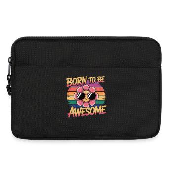 Born To Be Awesome - Blume Retro - Laptoptasche 13" - Schwarz - Vorne