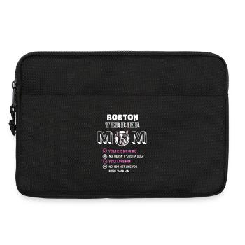 Boston Terrier Dog Maman Mon enfant Amante drôle d’animaux de compagnie - Sacoche pour ordinateur portable 13 pouces - noir - Devant