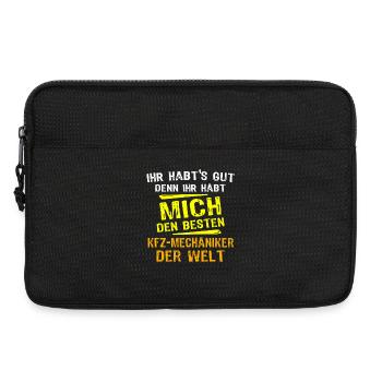 KFZ-Mechaniker Geschenk - Laptoptasche 13" - Schwarz - Vorne