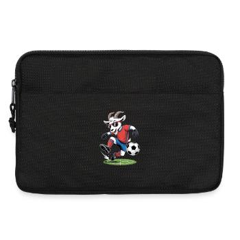 Coole Fußball Ziege Goat mit Sonnenbrille - Laptoptasche 13" - Schwarz - Vorne