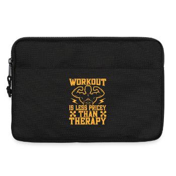 Fitness Motivation Bodybuilder Cheaper Than Therap - Laptop bag 13" - black - Front