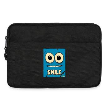 Laughing Blue Cartoon Face - Laptop bag 13" - black - Front