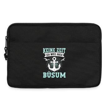 North Sea holiday NO TIME MUST GO TO BÜSUM Lustig - Laptop bag 13" - black - Front